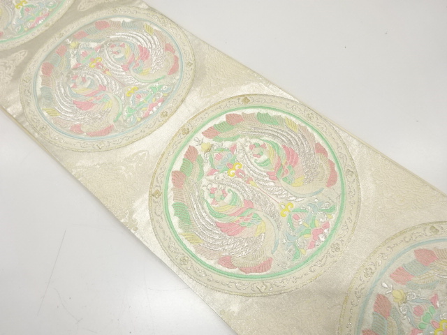 JAPANESE KIMONO / ANTIQUE FUKURO OBI / SILK / WOVEN FLORAL SARASA